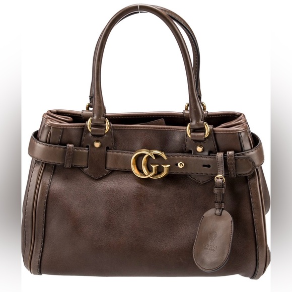 Gucci Dark Brown Leather Satchel - Picture 1 of 13